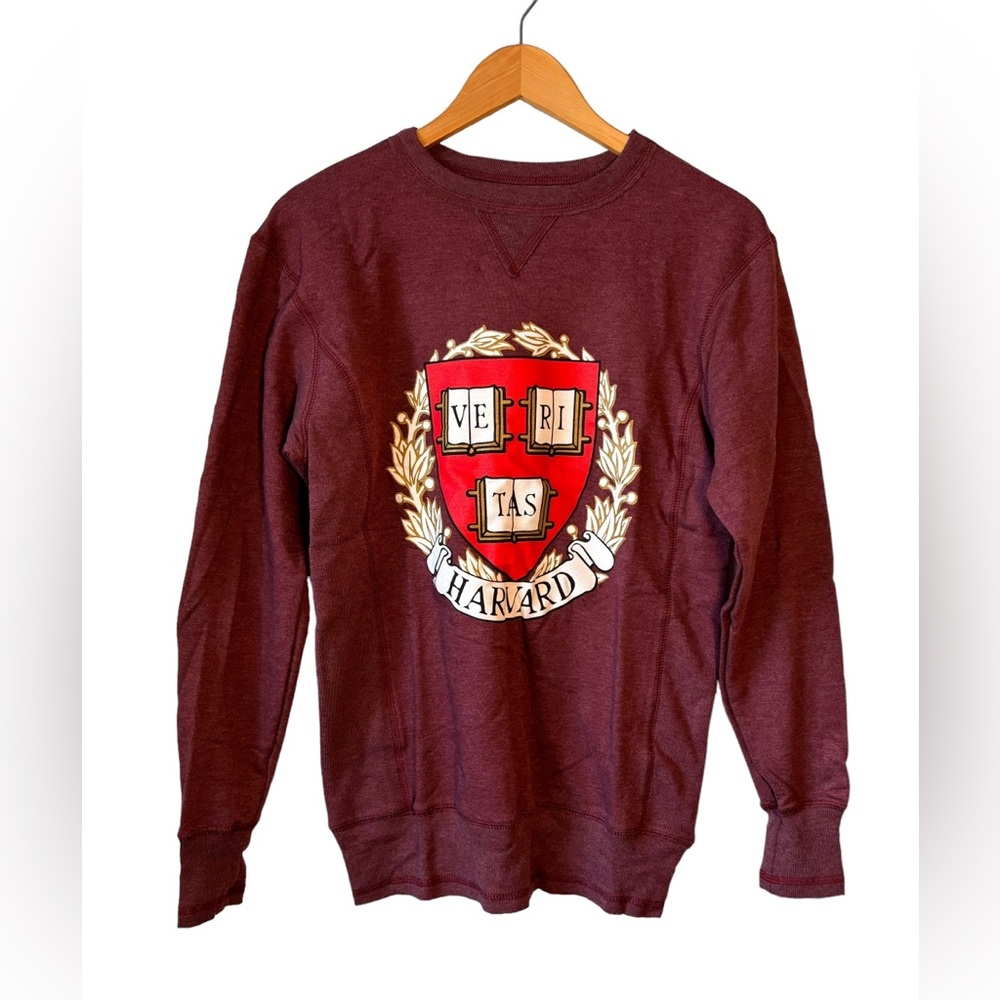 Harvard University Veritas Alta Gracia Unisex Sweatshirt Maroon Crew Size S